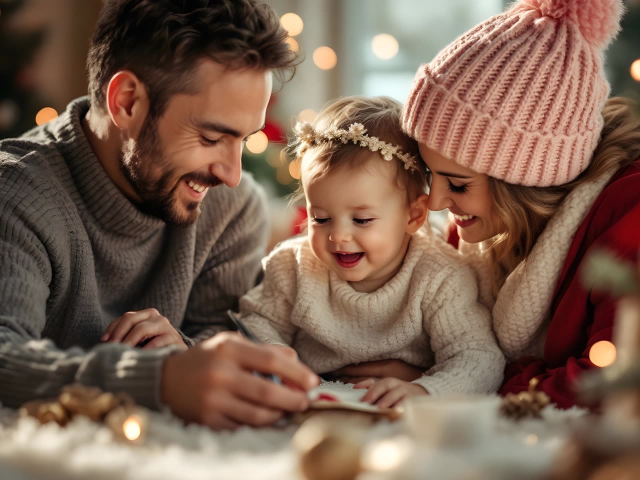 Parents reading a book with their baby, illustrating long-term family planning